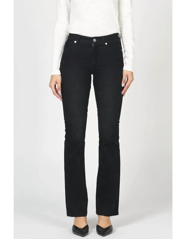 Mid Rise Velvet Coated Jeans