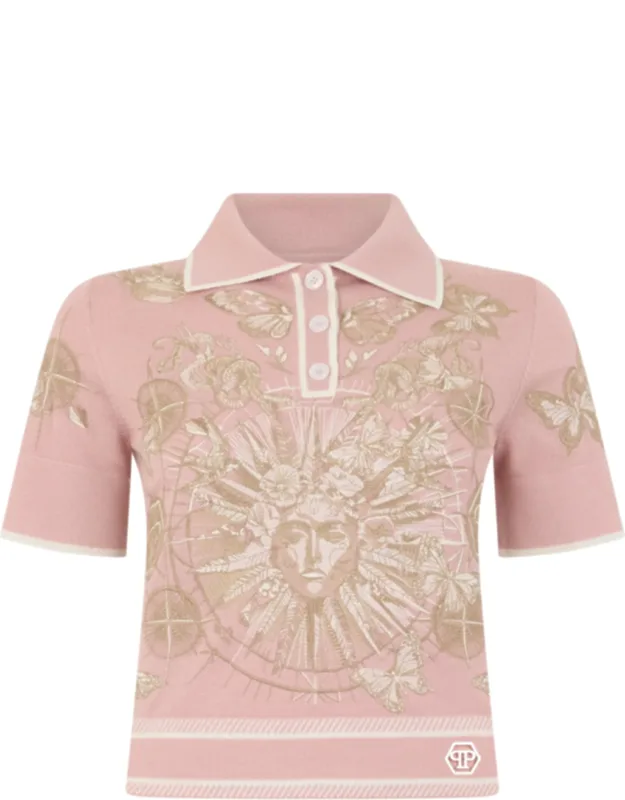Polo Shirt With Butterfly Tattoo