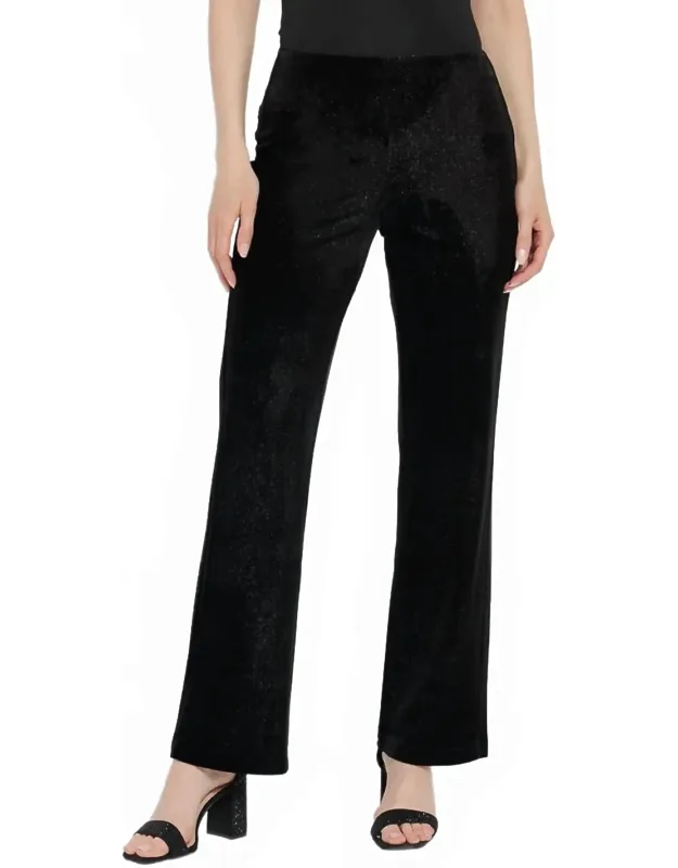 Metallic Foil Velvet Pants