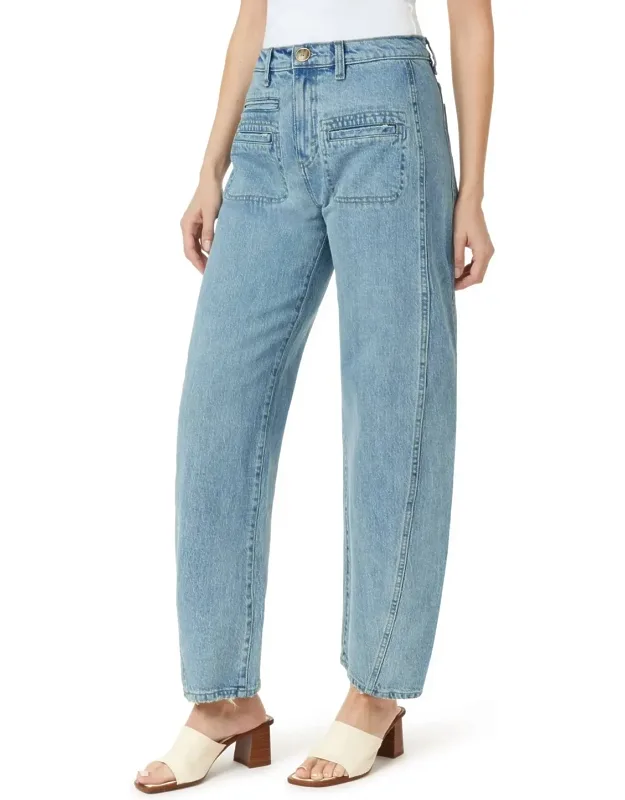 Evie Long Patch Pocket Barrel Jeans