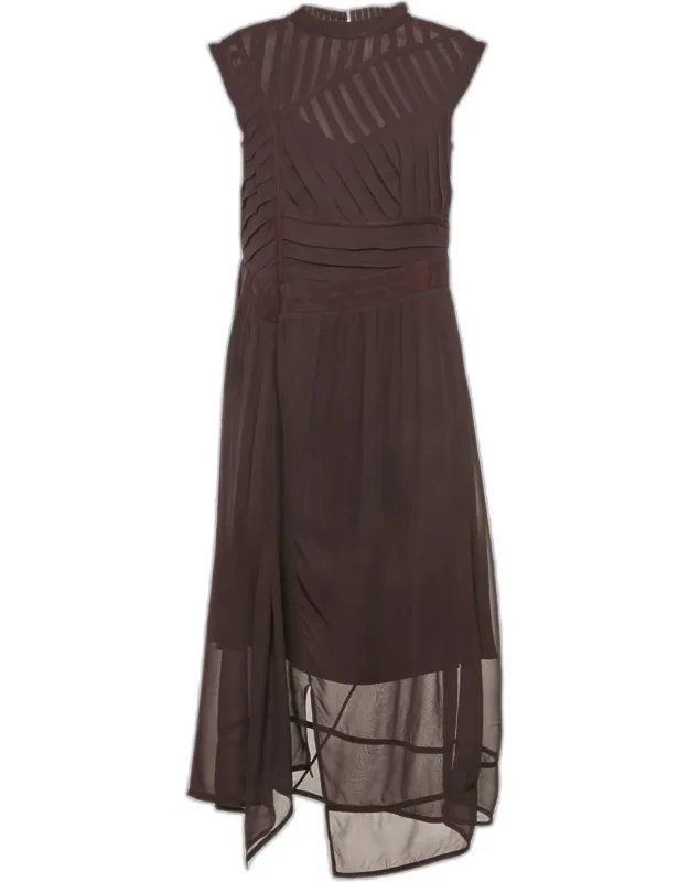 Chiffon Pleated Midi Dress