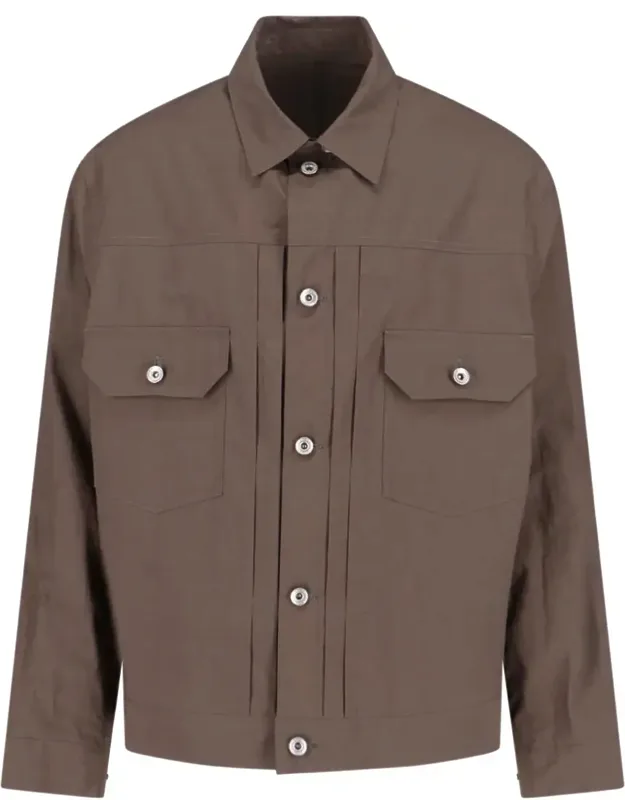 Layered Jacket With Dynamic Textures And Zip Closure