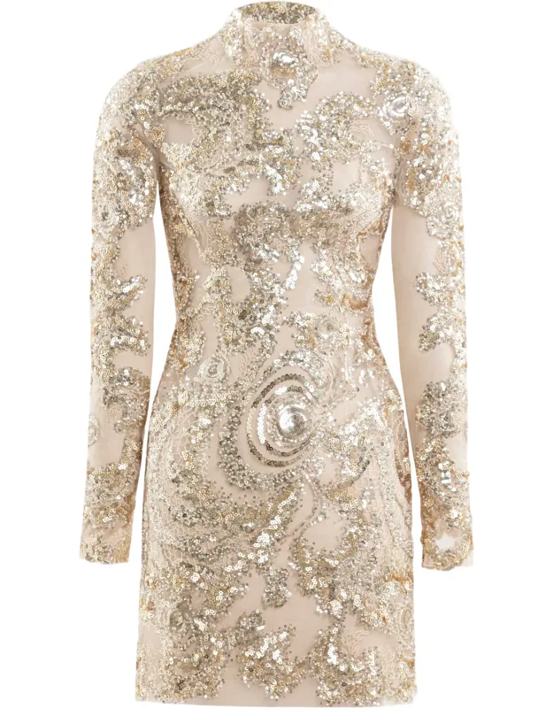 Embroidered Mini Dress