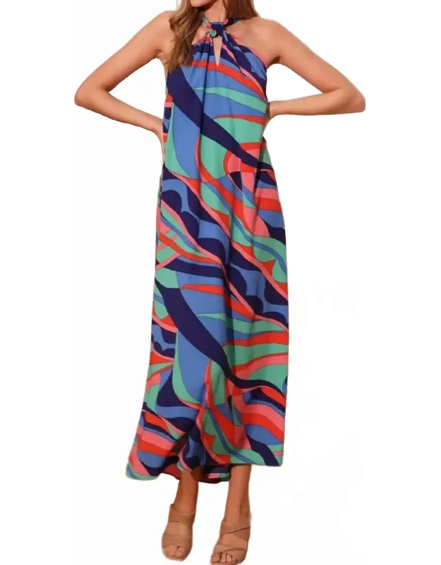 Cut Out Halter Maxi Dress