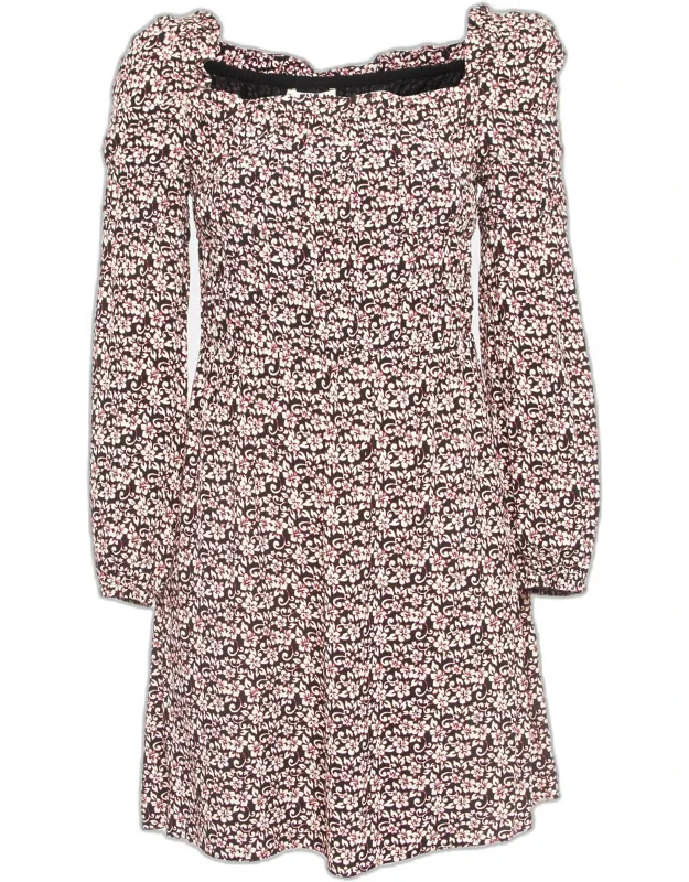 Floral Print Crepe Mini Dress