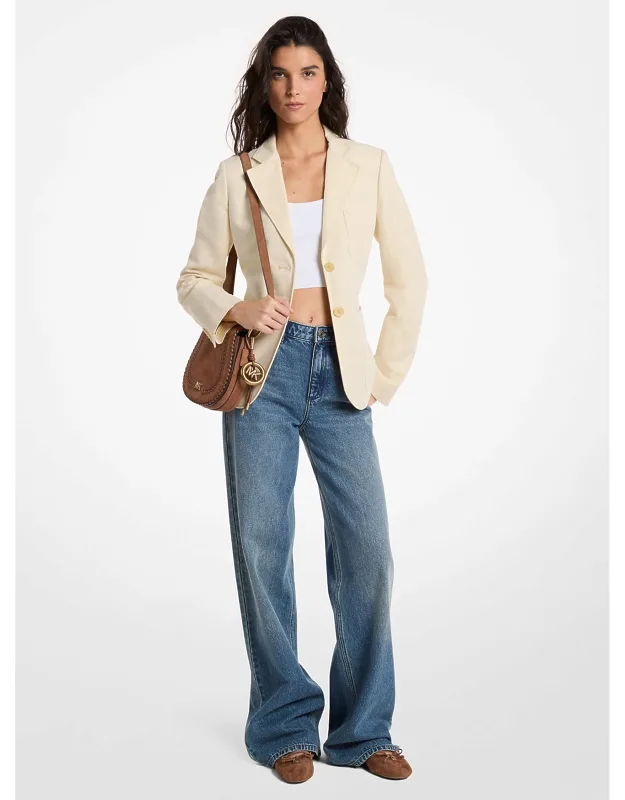 Linen And Cotton Patch Pocket Blazer