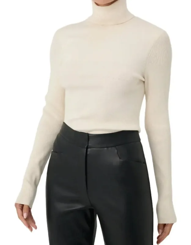 Rib Knit Turtleneck Sweater