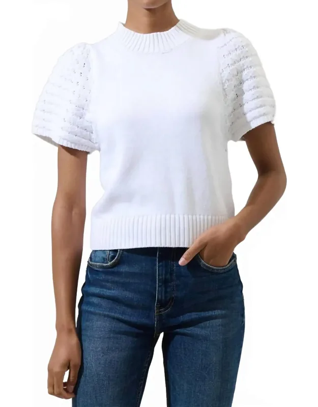 Pearla Crochet Sleeve Sweater