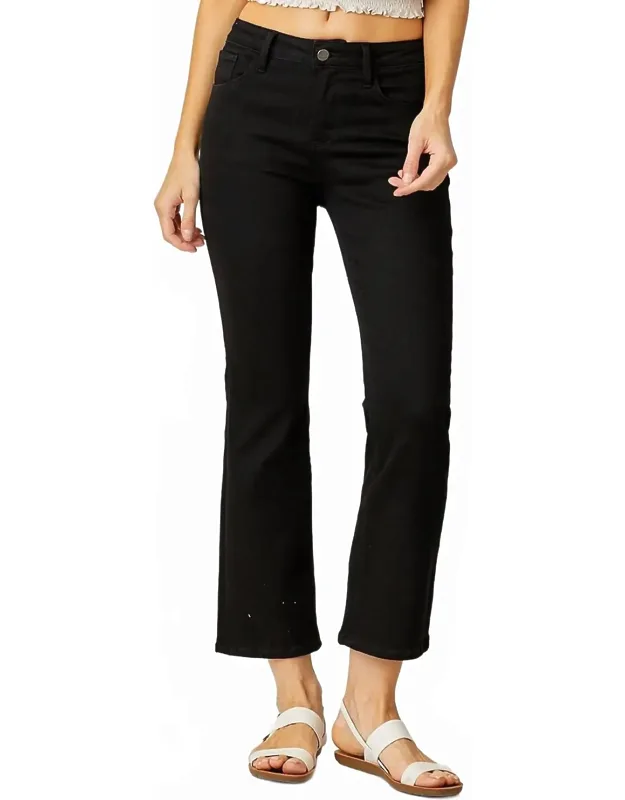 Mid Rise Crop Straight Jeans