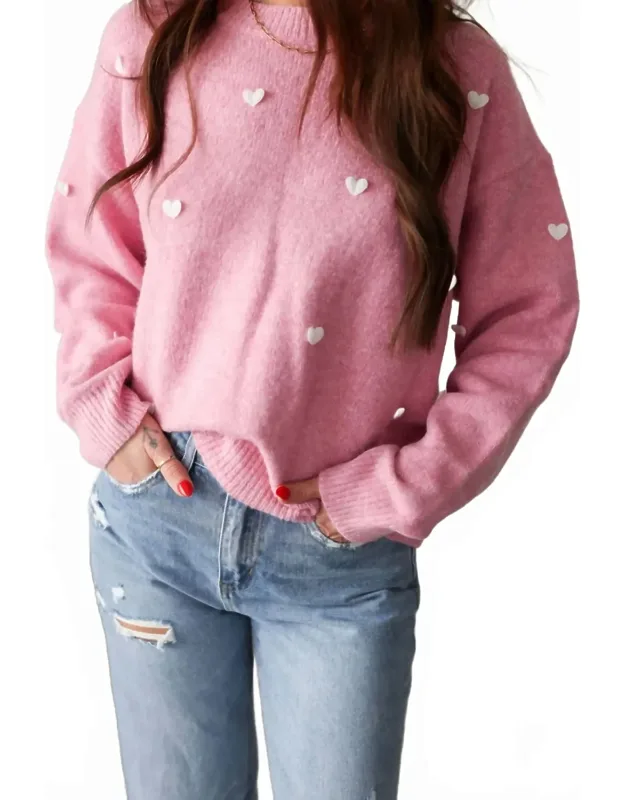 Heart Sweater With 3d Heart Detail