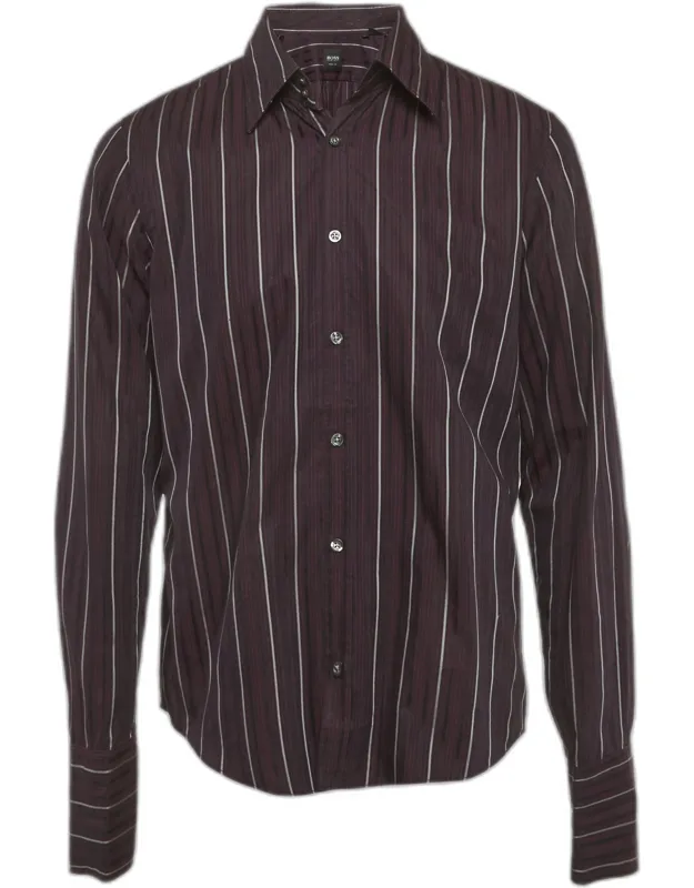 Boss By Hugo Boss Purple Striped Long Sleeve Shirt