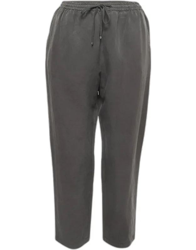 Silk Blend Drawstring Pants