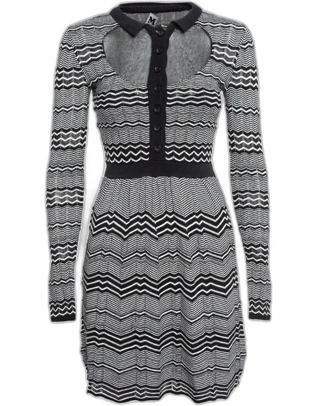 Patterned Knit Mini Dress