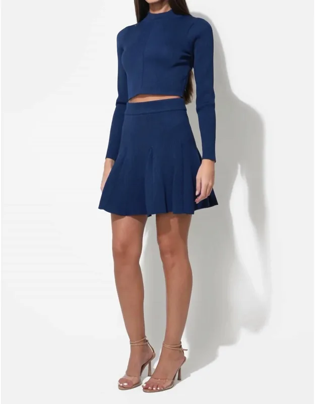 Eleanor Godets Rib Knit Mini Skirt
