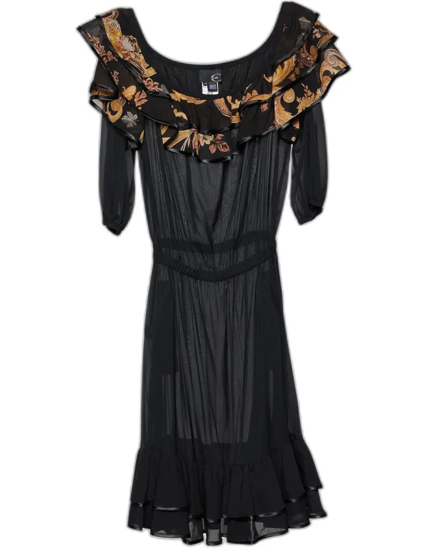 Printed Silk Tiered Midi Dress