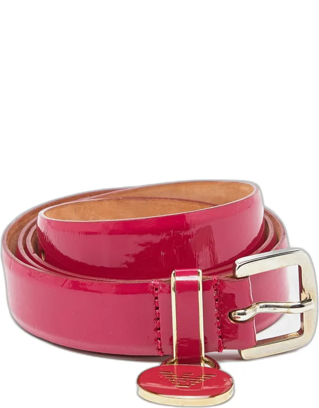 Patent Leather Skinny Belt