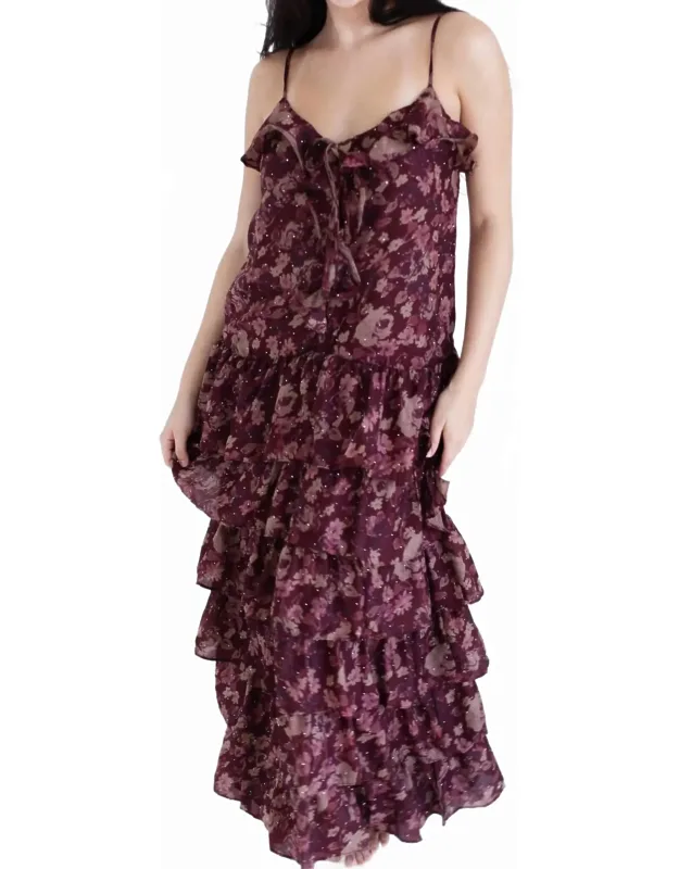 Floral Print Ruffle Tiered Maxi Dress