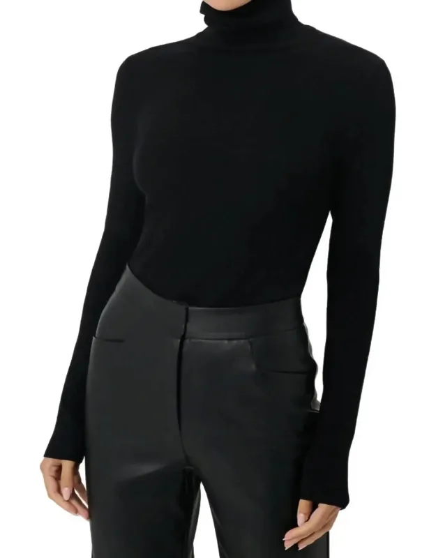 Rib Knit Turtleneck Sweater