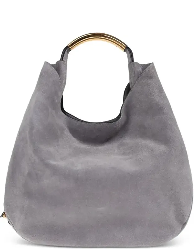 Curved Gold-tone Metal Handle Soft-structured Bag