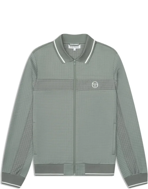 Rete Track Jacket With Allover Check Patterning And Full-zip Front
