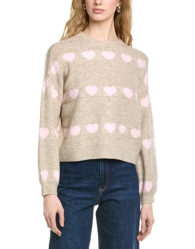 Heart Jacquard Crew Sweater
