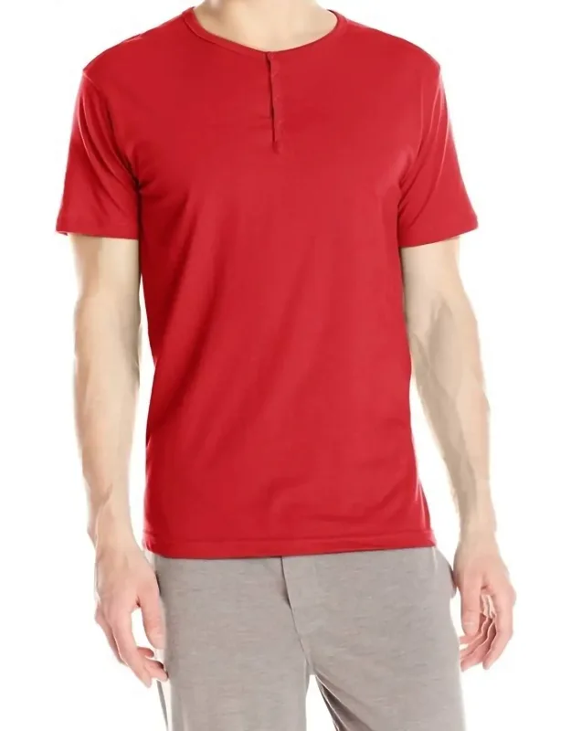 Knit Jersey Short Sleeve Henley Shirt