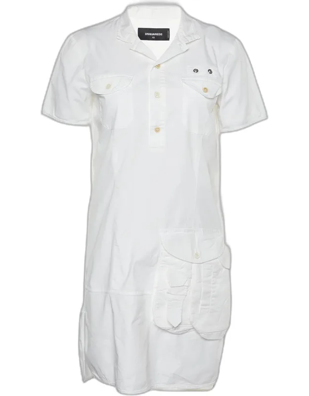 Cotton Button Front Shift Dress