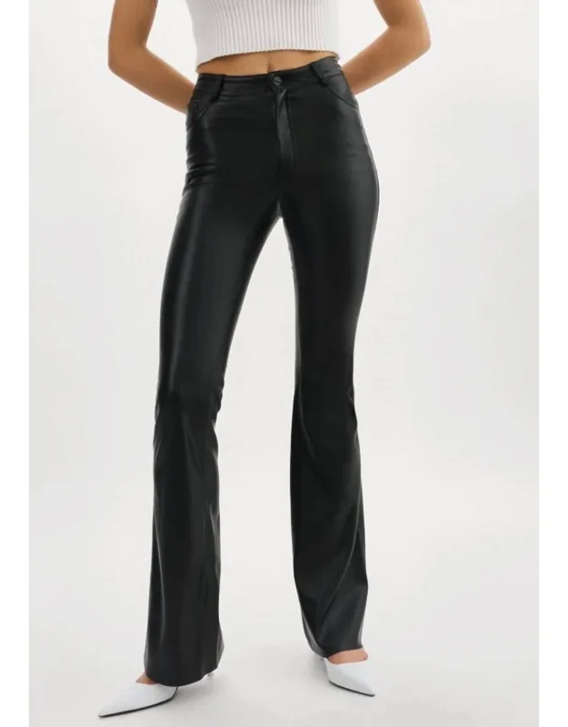 Kaida Faux Leather Flare Pants