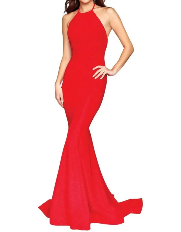 Sleeveless Halter Maxi Dress