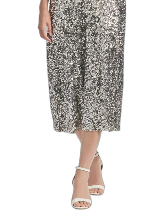 Roux Sequin Cutout Midi Dress