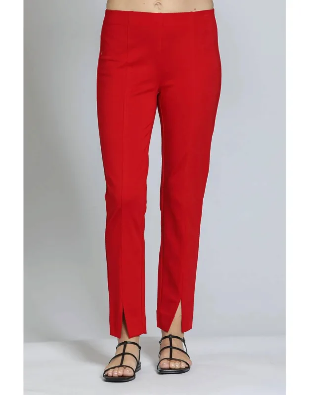 Pull-on Ponte Pants With Split Hem