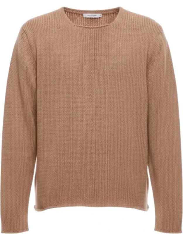 Textured Knit Round Neck Sweater