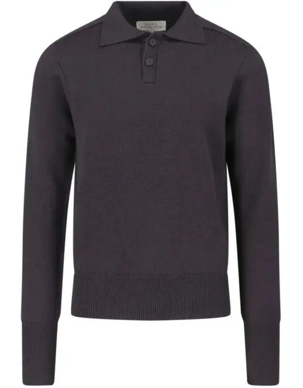 Classic Knit Sweater With Ribbed Cuffs And Hem