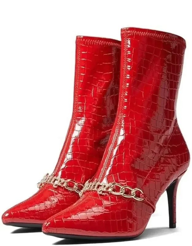 Tommi Snakeskin Stiletto Heel Ankle Boots