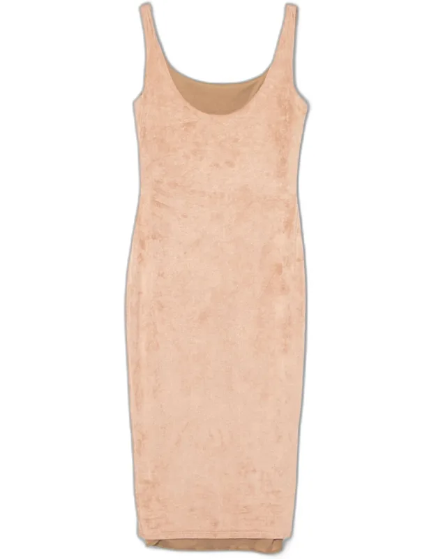 Faux Suede Sleeveless Bodycon Dress