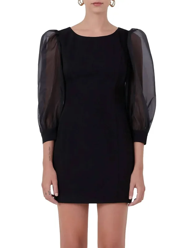 Organza Blouson Mini Dress