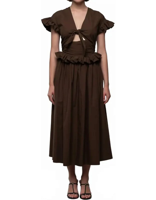Tiered Cotton Bow Maxi Dress