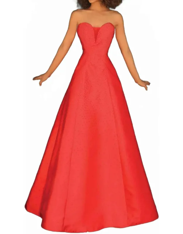 Strapless Fit And Flare Maxi Dress