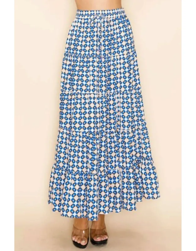 Geo Print Maxi Skirt