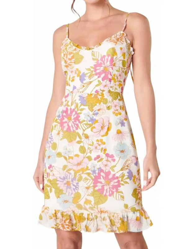 Kaia Tie Strap Ruffle Mini Dress