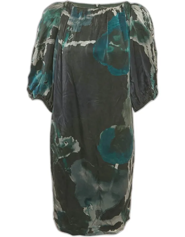 Multicolor Printed Silk Shift Dress