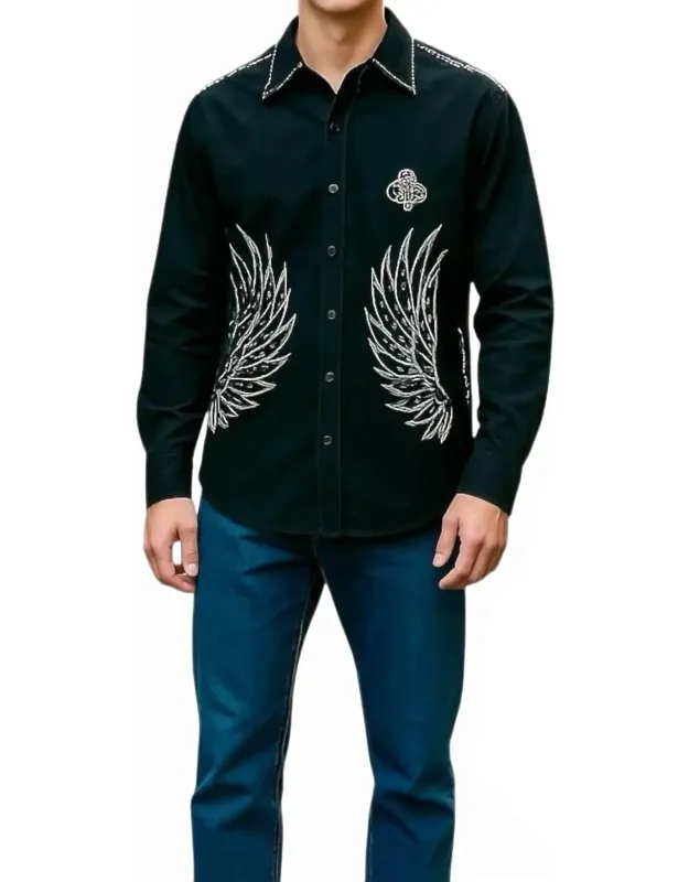 Embroidered Eagles Western Shirt