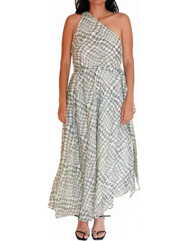 Illusion Block Print Dress