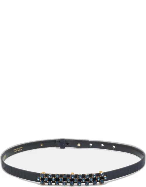 Satin Crystal Embellished Waist Belt