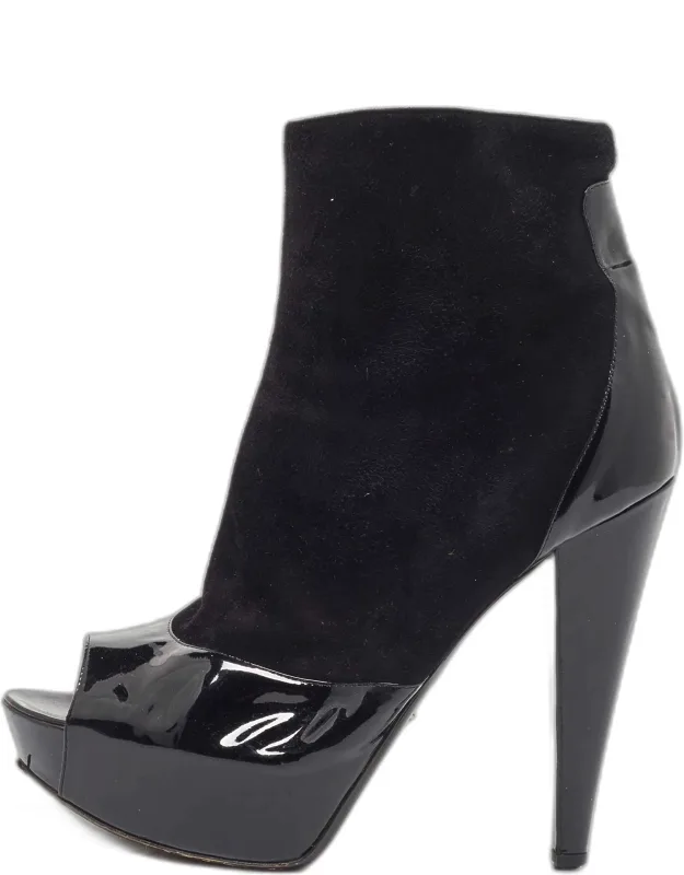 Peep Toe Platform Ankle Boots