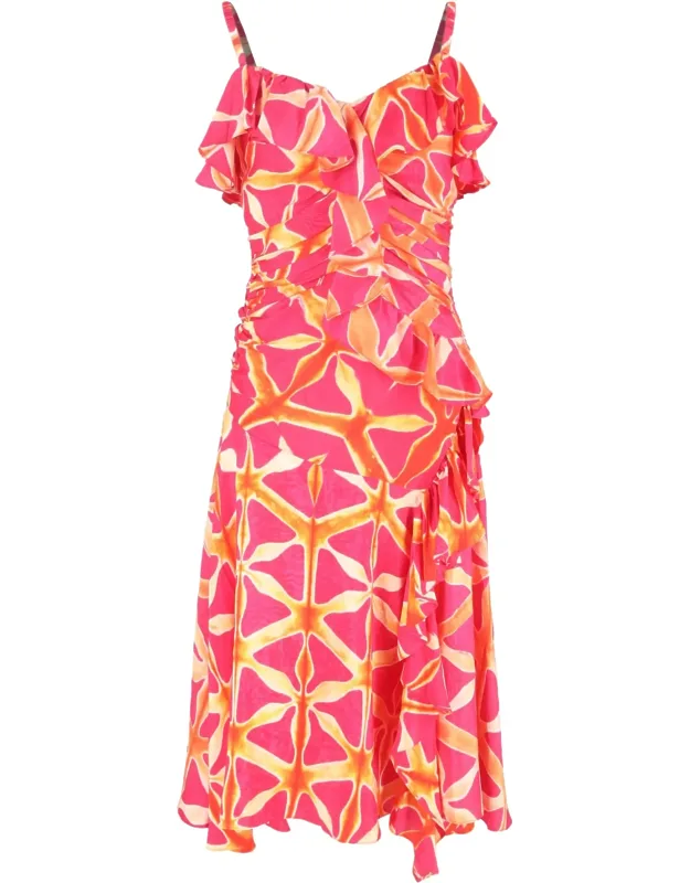 Ruffled Printed Dress
