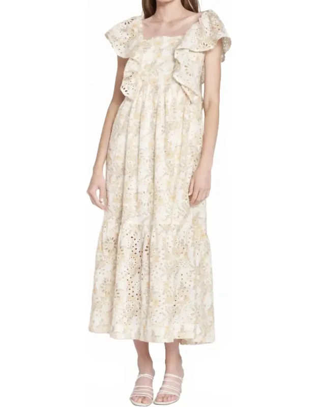 Floral Eyelet Midi Dress