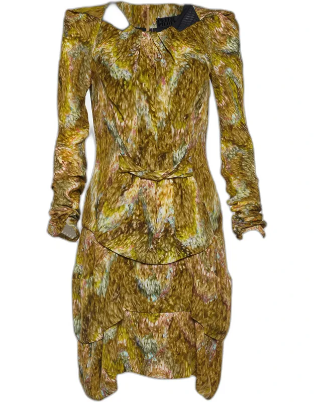 Multicolor Printed Silk Dress