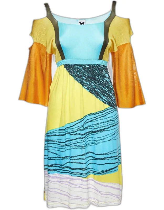 Multicolor Printed Jersey Short Dress