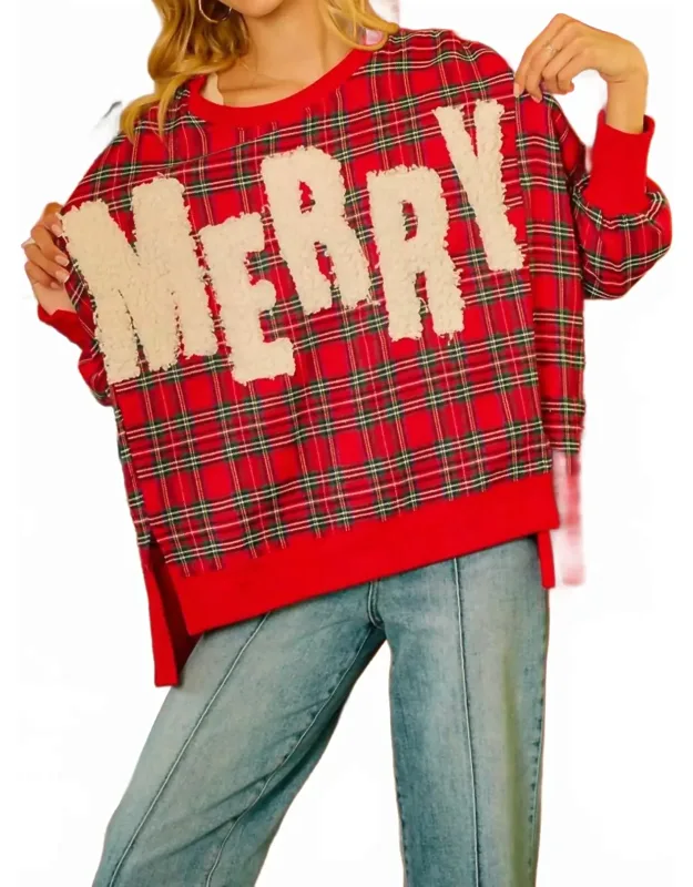 Merry Plaid Sweatshirt